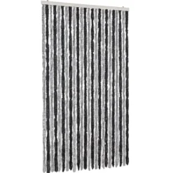 Insektmiddel & Dyreafvisende Middel^Flueforhæng 100x220 cm - Insektgardin i chenille | Farve: Grå/Svarte