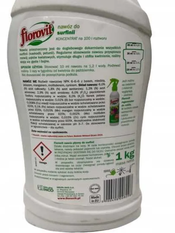 Best FLYDENDE MULTIKONPONENTGØDNING TIL SURFINIA 1 kg 1 L INCO FLOROVIT Gødningsmidler