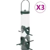 Til Fugle & Småvildt^Foderautomater til fugle 3 stk. - Elegant design | Farve: Mørkegrøn | Størrelse: 17x17x32 cm