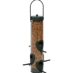 Til Fugle & Småvildt^Foderautomater til fugle 3 stk. - Elegant design | Farve: Mørkegrøn | Størrelse: 17x17x32 cm