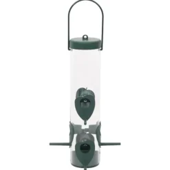 Til Fugle & Småvildt^Foderautomater til fugle 3 stk. - Elegant design | Farve: Mørkegrøn | Størrelse: 17x17x32 cm