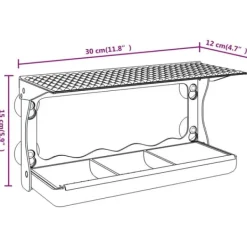 Til Fugle & Småvildt^Foderautomater til vindue - 2 stk. akryl | Størrelse: 30x12x15 cm