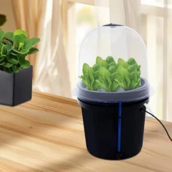 Sale Fogponics hydroponisk system - Indendørs plantesæt - 8 plantepladser - Automatisk tågecyklus - Timer 60/30 min - 12–24 V DC - 27×27×29 cm - Sort Kit Til Plante- & Urtedyrkning