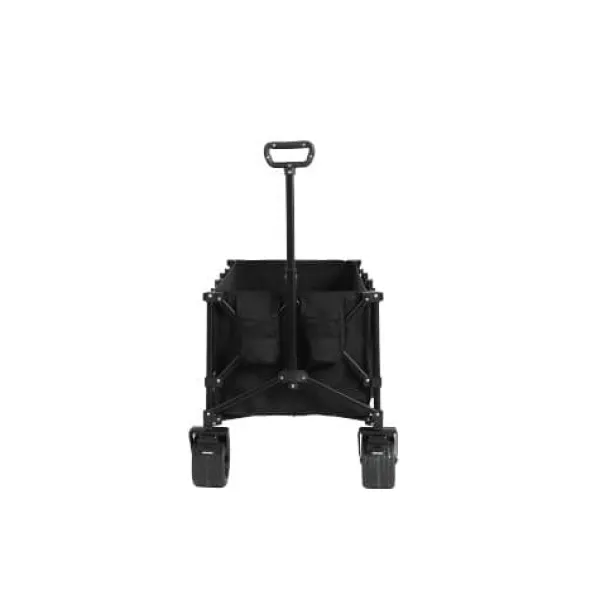 Haveværktøj^Foldbar ekstra rummelig trolley med terrængående hjul, 300L kapacitet og drikkeholder – kapacitet til 100 kg – sort