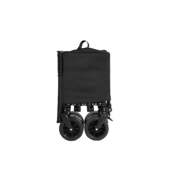 Haveværktøj^Foldbar ekstra rummelig trolley med terrængående hjul, 300L kapacitet og drikkeholder – kapacitet til 100 kg – sort