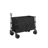 Haveværktøj^Foldbar strandvogn med store terrænhjul, tung havevogn 300 kg med drikkeholder, sort