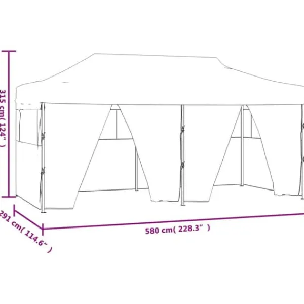 Telte & Lysthuse^Foldbart festtelt med 4 sidevægge - UV-bestandigt & vandafvisende | Størrelse: 3x6 m | Farve: Blå