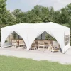 Telte & Lysthuse^Foldbart festtelt med sidevægge 3x6 m | Farve: Hvid | UV-resistent og vandafvisende