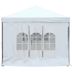 Telte & Lysthuse^Foldbart festtelt med sidevægge 3x6 m | Farve: Hvid | UV-resistent og vandafvisende