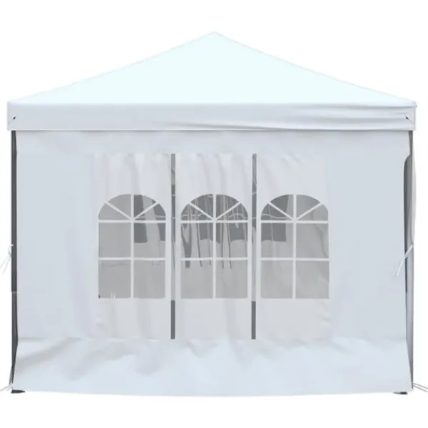 Telte & Lysthuse^Foldbart festtelt med sidevægge 3x6 m | Farve: Hvid | UV-resistent og vandafvisende