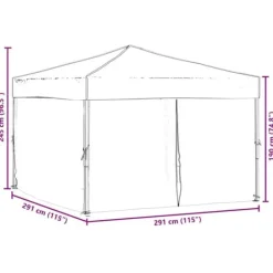 Telte & Lysthuse^Foldbart festtelt med sidevægge - 3x3 m | Farve: Hvid