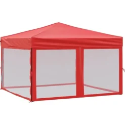 Best Foldbart festtelt med sidevægge 3x3 m - UV-resistent & vandafvisende | Farve: Rød Telte & Lysthuse