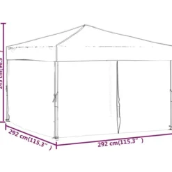 Best Foldbart festtelt med sidevægge 3x3 m - UV-resistent & vandafvisende | Farve: Rød Telte & Lysthuse