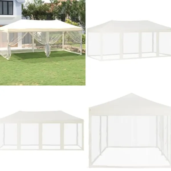 Telte & Lysthuse^Foldbart festtelt med sidevægge 3x6 m cremefarvet - Festtelt - Festtelte - Home & Living