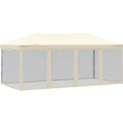 Telte & Lysthuse^Foldbart festtelt med sidevægge 3x6 m cremefarvet - Festtelt - Festtelte - Home & Living