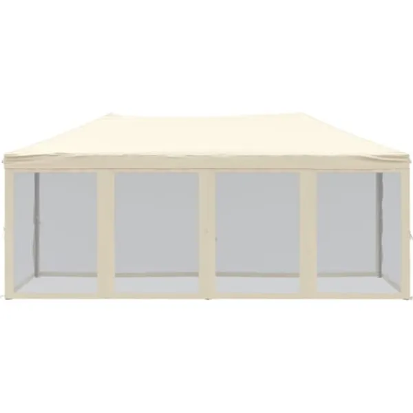 Telte & Lysthuse^Foldbart festtelt med sidevægge 3x6 m cremefarvet - Festtelt - Festtelte - Home & Living