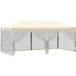 Telte & Lysthuse^Foldbart festtelt med sidevægge 3x6 m cremefarvet - Festtelt - Festtelte - Home & Living