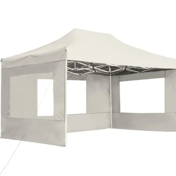 Foldbart festtelt med vægge - 4,5 x 3 m | Farve: Creme Telte & Lysthuse