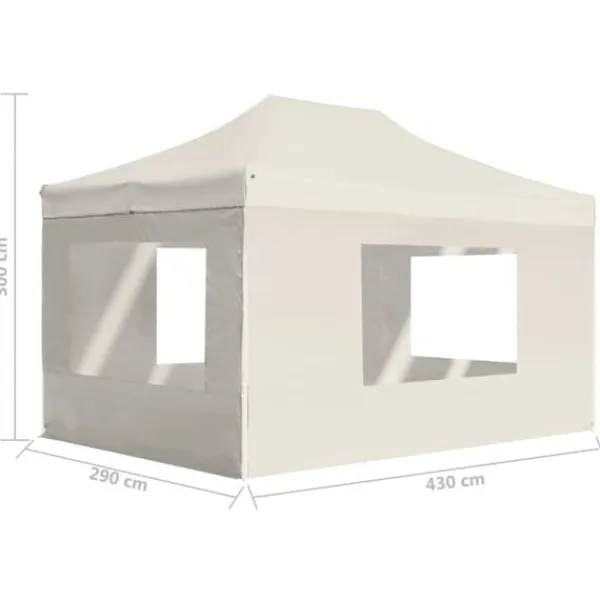 Foldbart festtelt med vægge - 4,5 x 3 m | Farve: Creme Telte & Lysthuse