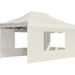 Foldbart festtelt med vægge - 4,5 x 3 m | Farve: Creme Telte & Lysthuse