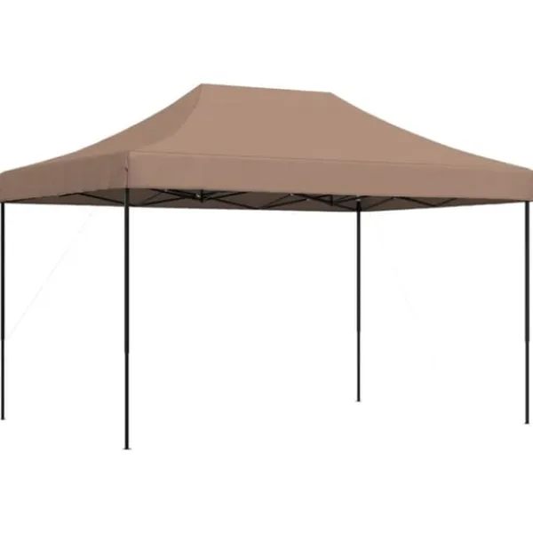 Telte & Lysthuse^Foldbart pop op-festtelt - Ideelt til udendørs begivenheder | Farve: Brun | Størrelse: 410x279x315 cm