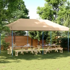 Discount Foldbart pop up-festtelt - Ideelt til udendørs begivenheder | Farve: Beige | Størrelse: 580x292x315 cm Telte & Lysthuse