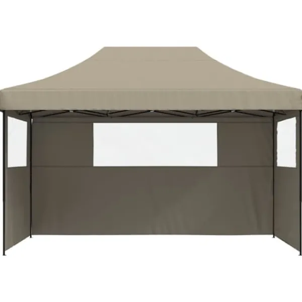 New Foldbart pop up-festtelt med 3 sidevægge - Gråbrun | Størrelse: 300x300 cm Telte & Lysthuse