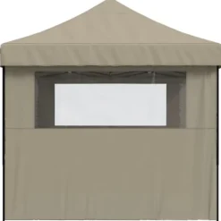 New Foldbart pop up-festtelt med 3 sidevægge - Gråbrun | Størrelse: 300x300 cm Telte & Lysthuse