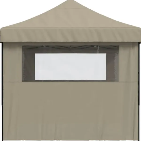 New Foldbart pop up-festtelt med 3 sidevægge - Gråbrun | Størrelse: 300x300 cm Telte & Lysthuse