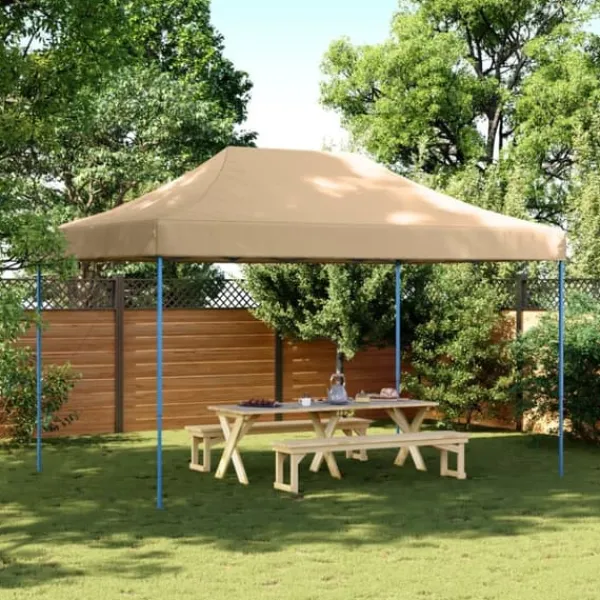 Telte & Lysthuse^Foldbart pop up-festtelt 440x292x315 cm | Farve: Beige