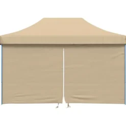 Telte & Lysthuse^Foldbart pop-up festtelt med 4 sidevægge | Farve: Beige