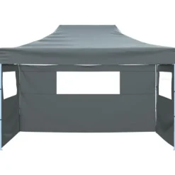 New Foldbart telt med 3 sidevægge - Pop Up festtelt | Størrelse: 431x291x315 cm | Farve: Antracitgrå Telte & Lysthuse