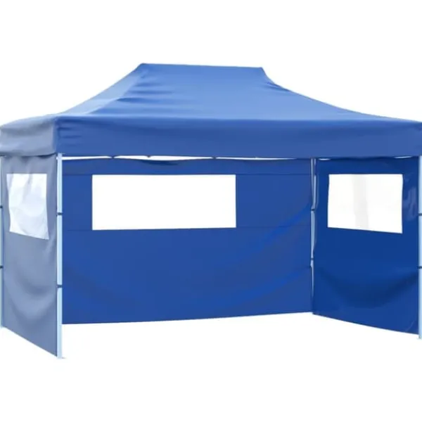 Discount Foldbart telt med 3 vægge 3 x 4,5 m blå - Foldbart Telt - Foldbare Telte - Home & Living Telte & Lysthuse