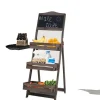 Best Folding Plant Stand, 3-Tiers Hylde, Retro Stil,Brun Plantestativer