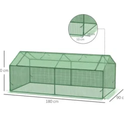Drivhus^Foliedrivhus med vindue, tomathus/plantekasse, 180×90×70 cm, grøn