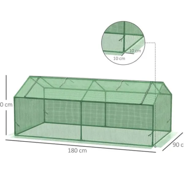Best Foliedrivhus med vindue, tomathus/plantekasse, 180×90×70 cm, grøn Drivhus