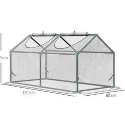 Discount Foliedrivhus PVC 120x60x60 cm, transparent – tomathus & drivbænk Drivhus