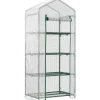 New Foliedrivhus 70x50x160 cm med 4 hylder, hvid – tomathus/drivbænk Drivhus