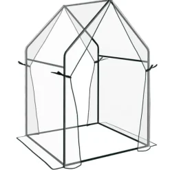 Clearance Foliedrivhus 90x90x145 cm med dobbeltdør, vindtæt, PE, transparent Drivhus