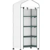 Discount Foliedrivhus 69x50x165 cm med hjul & hylder, stålstel, vintertåligt, hvid – til tomater & planter Drivhus