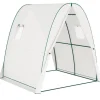Discount Foliedrivhus 180x180x200 cm med rulleport & 2 vinduer, stålskelet, hvid Drivhus