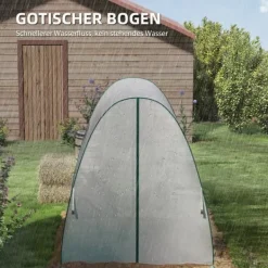 Discount Foliedrivhus 180x180x200 cm med rulleport & 2 vinduer, stålskelet, hvid Drivhus