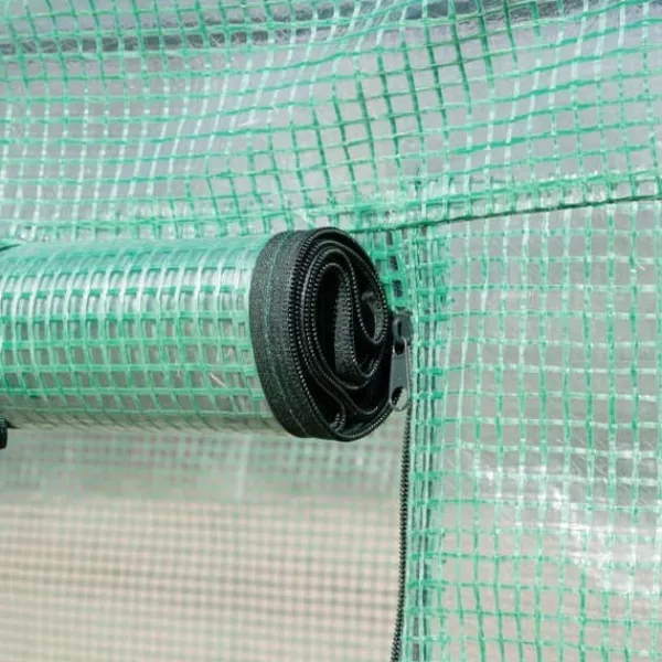 Drivhus^Foliedrivhus 2,95x2x2 m, gåbart, 6 vinduer, UV-beskyttelse – til havebrug