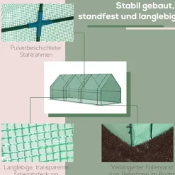 Best Foliedrivhus/drivbænk 270x90x90 cm, grøn – til tomater & planter Drivhus