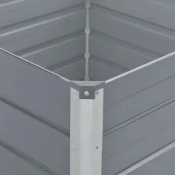 Plantningsbænke^Forhøjet blomsterbed i galvaniseret stål - Holdbar plantekasse | Størrelse: 100x100x45 cm | Farve: Grå