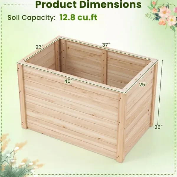 Best Forhøjet højbed, 102×64×66 cm, Naturlig Plantningsbænke