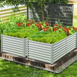 Outlet Forhøjet højbed, 180×91×61 cm, Sølv Plantningsbænke