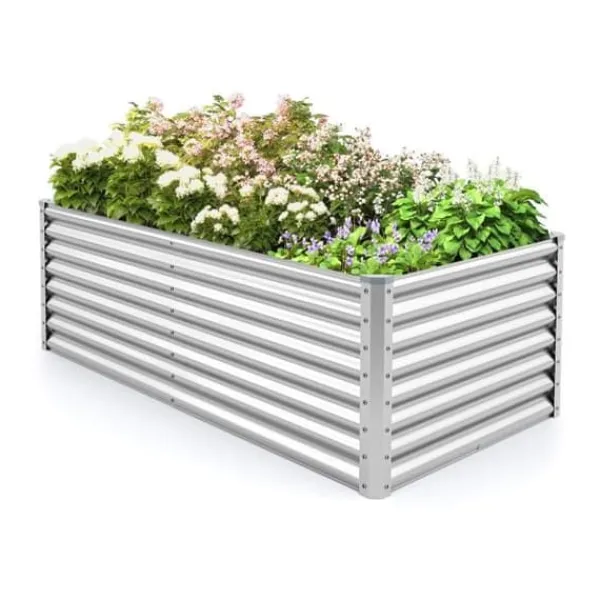 Best Forhøjet højbed, 180x95x60 cm, Sølv Plantningsbænke