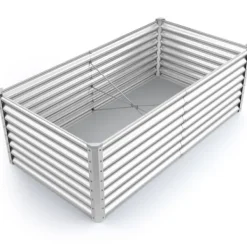 Best Forhøjet højbed, 180x95x60 cm, Sølv Plantningsbænke