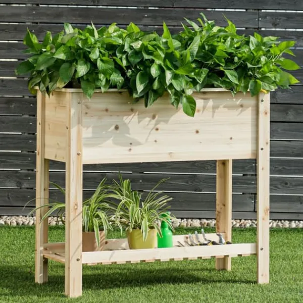 Online Forhøjet køkkenhavebed, 91×41×81 cm, Naturlig Plantningsbænke